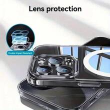 Magnetic Transparent Phone Case Compatible With Iphone 17/17 Pro/17 Pro Max/16/15/14 Plus/13/12 Pro Max - Drop & Shockproof, Supports Wireless Charging, Slim-Fit Premium Protection Cover