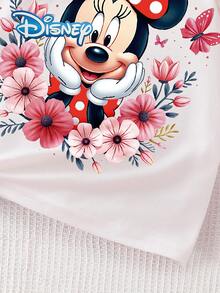 Disney 迪士尼米奇女婴碎花无袖上衣和波点松紧腰短裤套装，可爱休闲夏季度假装 - 紅色 - 查看 5