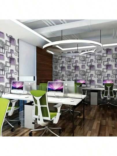 3D-rutnät med trädmönster, avtagbart vinylkontaktpapper - självhäftande lila blå för gör-det-själv-vägg- och möbeldekor