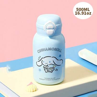 Miniso 三丽鸥肉桂狗 500毫升/16.91盎司双饮保温杯 (ZG)：采用耐用的304不锈钢材质，真空隔热（保温6小时/保冷12小时），双饮设计（两种饮用方式），可爱的肉桂狗图案+星星装饰，轻巧便携，多场景适用（办公室/学校/户外），实用三丽鸥主题保温杯（1个）