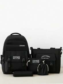 New Stylish Minimalist Cute Large Capacity Travel Backpack Set, Fashionable And Versatile