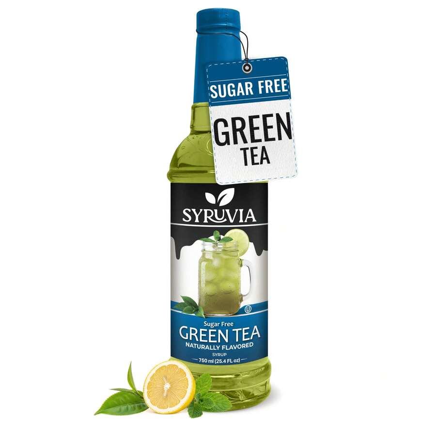 Syruvia Sugar-Free Green Tea Flavored Syrup - 25.4 Fl Oz Premium Flavoring Syrup - Kosher, Gluten Free, Perfect For Drinks, Soda, Shakes, Cocktails, Desserts And More. - 25.4 Fl Oz - View 1