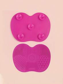 1pc Apple-Shaped Suction Cup Makeup Brush Cleaning Mat, Portable Makeup Brush Cleaning Tool, Makeup Brush Drying Rack - Multicolor - View 6