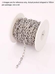 100厘米不锈钢不褪色链条配件，椭圆形链，适用于项链、手链、珠宝制作和DIY配件