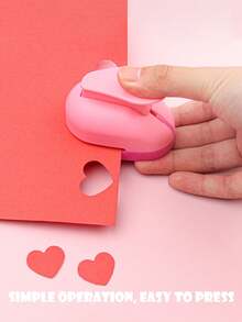 1pc Heart Shaped Embossing DIY Tool, Card And Fabric Punching Tool - Handheld Heart Embossing Machine, Suitable For Making Albums, Paper Crafts And Gifts, Manual Punching Machine, Card Making Materials, Valentine's Day Gift, Back To School Supplies - Multicolor - View 6