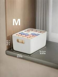 1pc White Plastic Storage Box, Suitable For Bedroom, Living Room, Dorm, Wardrobe, Can Store Clothes, Toys, Snacks, Beverages, Dolls, Dust-Proof And Moisture-Proof (Without Lid) - White - View 13