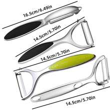 1pc Stainless Steel Peeler - Multipurpose Kitchen Tool For Fruits And Vegetables, Durable Ergonomic Handle, Suitable For Home And Commercial Kitchens, Kitchen Peeler | Modern Kitchen Supplies | Stainless Steel Peeler - Multicolor - View 3