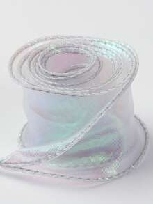 1 Pair 4cm Wide Iridescent Tulle Silk Shoelaces, Wavy Lace Ribbon Mermaid Tail Shoelaces - Multicolor - View 12