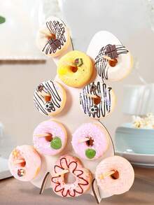 1set Easter Bunny Wooden Donut Display Stand, Unique White Rabbit Donut Holder, Easter Party Table Centerpiece, Easter Table Decor, Easter Home Decor, Wedding Dessert Display Stand, Birthday Party Food Display Stand, Easter Bunny Decor, Easter Room Decor, Easter DIY Dessert Cake Decorations, Babe Shower Decor, Easter Party Supplies, Happy Easter Decorations, Easter Gift - Alien White Rabbit - View 10