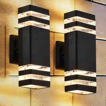IP65 Waterproof LED Outdoor Wall Light, Crystal Acrylic Decorative Pattern, Square, E27 Socket For Customized Bulb, Home Lighting, Suitable For Outdoor Patio/Stairs/Street/Indoor/Garden/Living Room/Bedroom/Corridor/Hallway/Interior Wall/Exterior Wall - Outdoor Wall Lamp E27 Lamp Base Warm Light Kit - View 1