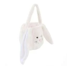 Easter Bunny Basket Plush Long Ears Animated White Bag - Multicolor - View 4