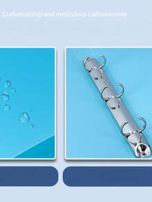 1pc A4 Candy Color Transparent PP Waterproof 2/3/4 Ring Binder Folder, Office File Document Organizer - A4-o Clip - View 3