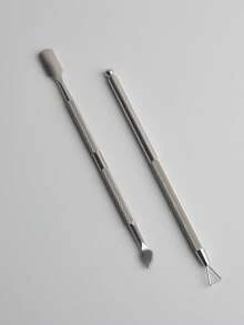 2pcs Stainless Steel Cuticle Pusher Set, Nail Polish Remover, Manicure Tools For Fingernails - Multicolor - View 6