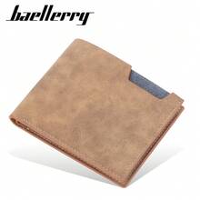 Baellerry New Men's Short Wallet, Korean Style, Ultra-Billfold With Multiple Card Slots, Horizontal Design. - Grey - View 8