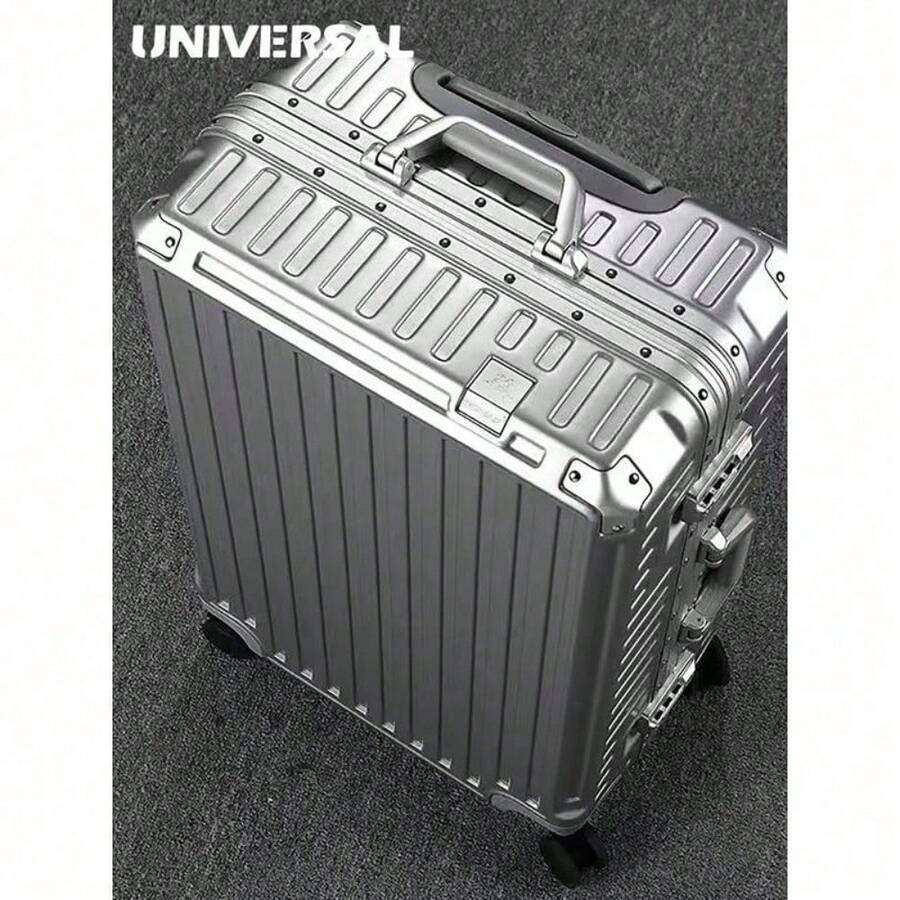 20-26 Inch Aluminum Frame Hard Shell Luggage With Silent Spinner Wheels & TSA Lock For Business Travel - Silver - View 1