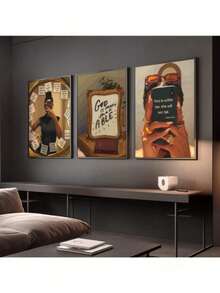 3 لوحات جدارية على قماش بدون إطار، زخرفية معلقة لغرف البنات المسيحيات، مع اقتباسات ملهمة، لديكور الحائط، مناسبة لديكور الحمام والغرفة والمنزل والمطبخ والمكتب - هدية مثالية للأصدقاء والعائلة، عيد الحب، رأس السنة، منزل جديد - بدون إطار - 3 قطعة/المجموعة - مشاهدة 10