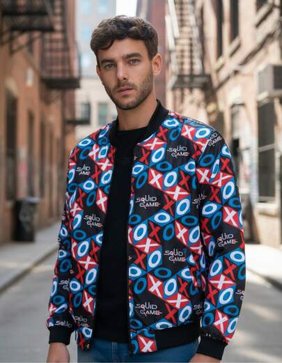 TendenciaChamarra Bomber Hombre Doble Vista Squid GameCalidad premium