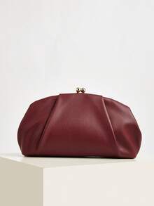 Women's Bag,Minimalist Clip Hardware Design Handbag, Lychee Grain Pleated Metal Buckle Cloud Bag, Sweet College Style Commuting Casual Crossbody Shoulder Bag, Suitable For Girls, Students, Office Workers, And Girls. Used For Daily Commuting, Shopping, School Dates, Travel - View 2