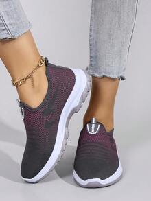 STEPREACH Giày thể thao nữ thường ngày mới, chất liệu lưới thoáng khí, thoải mái, nhẹ, chống trơn trượt, kiểu giày lái xe. - Xám - Xem 3