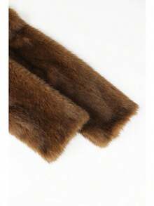 Women's Fashion Faux Fur Crocodile Print Jacket Collar Design Waist Belt Detail Zipper Closure - Lạc đà G0772 - Xem 8