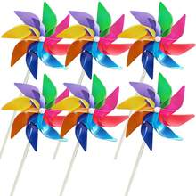 3pcs Sakura 6-Blade Pinwheel, Outdoor Plastic 8-Blade Weathervane, Outdoor Decorative Pinwheel, Suitable For Lively Rotating Outdoor Decor In Yard, Lawn And Garden (Assorted Pinwheel Colors), Requires Assembly - Multicolor - View 13