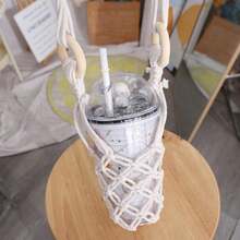 1PC Wine Bottle Carrier Cotton Hanging Water Bottle Net Bag With Hooks Portable Bottle Storage Holder DIY Wine Accessories - Multicolor - View 6
