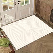 1pc Minimalist Lightweight Luxurious Curved Striped Pattern Carpet. Velvet Surface Weighs Approx. 850g, Thickness Approx. 0.6cm. Carpet Is Wear-Resistant, Anti-Slip, And Easy To Clean. Available In Multiple Sizes. Suitable For Kitchen, Living Room, Dining Room, Bedroom, Balcony, Bathroom, Study, And Various Scenarios. An Ideal Choice For Home Decor. - Multicolor - View 9