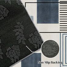1pc Modern Minimalist Style Blue & White Geometric Pattern Rug. Velvet Fabric, Weighs Approx. 850g, Thickness Approx. 0.6cm. Durable, Non-Slip, Easy To Clean. Available In Multiple Sizes. Suitable For Kitchen, Living Room, Dining Room, Bedroom, Balcony, Bathroom, Study And Other Scenarios. An Ideal Choice For Home Decor. - Multicolor - View 11