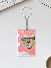 定制“我爱我的女朋友”脸部钥匙扣，可定制照片和文字，情人节礼物，女友照片钥匙扣，女友照片亚克力钥匙扣，送给男友的礼物，情侣照片肖像钥匙扣，“我爱我的女朋友”钥匙扣，情人节送给男友的礼物，照片钥匙扣，情侣钥匙扣，情人节送给他的礼物，情侣钥匙扣礼物 - 彩色 - 查看 14
