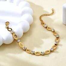 1PC 小众ins风高端锆石手链，不锈钢时尚首饰，适合日常佩戴、约会和情人节。 - 彩色 - 查看 7