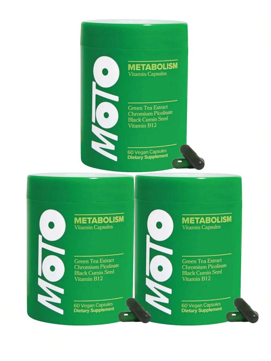 Moto Women's Metabolism Support - Energy, Curb Cravings, Healthy Metabolism - Vegan Capsules, 30 Servings - 3Bottles - 查看 1