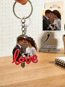 Customized Photo Keychain, Personalized Acrylic Keychain, Couple Customized Keychain, Photo Keyring, Valentine's Day Gift, Birthday Gift, Anniversary Gift - Multicolor - View 1