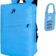 FIAN WEWI JH HOKINS Mochila para Laptop Escolar 17 Pulgadas Impermeable con Candado para Trabajo, Escuela, Viajes - azul neón - Ver 2