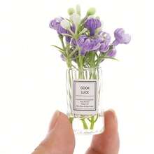 1 chiếc bình hoa thủy tinh mini tỷ lệ 1/12 dùng để cắm hoa, mô hình trang trí thu nhỏ với cây giả và hoa tươi, trang trí xe hơi, quà tặng ngày Valentine, quà nhét túi quà dự tiệc. - Nhiều màu - Xem 3