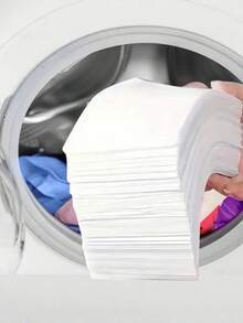 150pcs Laundry Sheets, Stain Removal Wipes, Anti-Discoloration Washing Paper, Absorbent Household Cleaning Wipes Similar To Cloth Texture Paper Towels - Multicolor - View 1