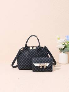 一套女孩贝壳造型手提包、单肩包和钱包，时尚优雅，适合各种场合 - 彩色 - 查看 3