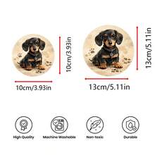 6pcs Cute Dog Pattern Coaster Set, Home Decor Absorbent Silicone Coasters For Tea Cup, Water Glass, Wine Glass, Coffee Mug, Dining Table, Suitable For Home, Party, Kitchen Accessories, All Season - Multicolor - View 11