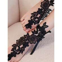 Lace Hollow Ankle Chain, Sexy Lingerie Leg Chain Anklet, Erotic Accessory |  USA - màu đen - Xem 2