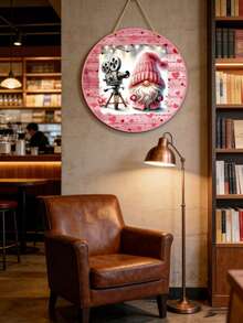 Valentine's Day Wooden Gnome Wreath Sign, Love Never Fails, Holiday Door Ornament And Wall Decor, Perfect Holiday Decoration For Home, Patio, Living Room, And Bedroom, Ideal Valentine's Gift - Multicolor - View 6