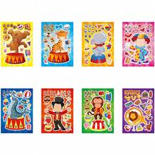 8/16pcs Kids Cartoon Circus Animal Stickers, Lion, Tiger, Monkey, Elephant Sticker Decals, DIY Dress Up Stickers, Holiday Party Gift Bag Filler, Toy Stickers, Birthday Gift - Multicolor - View 7