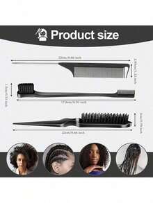 14pcs Natural Curl Hairstyling Tool Set, Including Spray Bottle, Sleep Cap, Curling Comb, Detangling Brush, Alligator Clips, Wet/Dry Hair Brushing Kit, Available In Pink/Black/Purple - Multicolor - View 7