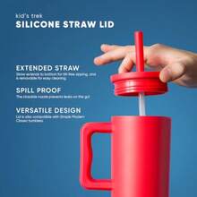 - Vaso para niños de 24 onzas con asa y tapa de silicona con popote A prueba de derrames y resistente a fugas Botella de acero inoxidable reutilizable Regalo para niños y niñas - Explorador de mezcla multicolor - Ver 3