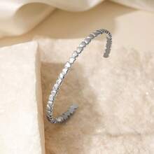 1 件装优质不锈钢手链，防褪色饰品，适合派对和日常佩戴 - 銀色 - 查看 7