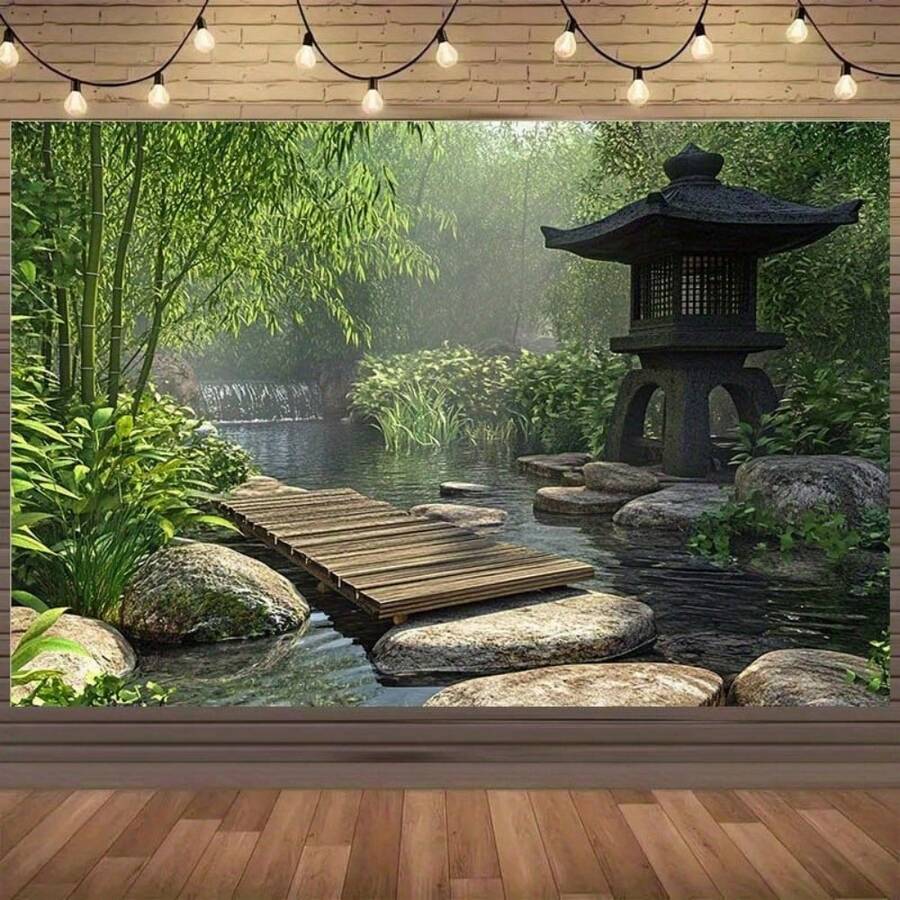 The Background Of 2D Flat Banner Garden-Spring Garden-Is Suitable For Wedding, Engagement And Birthday. The Design Is Easy To Hang. - Multicolor-6 - View 1