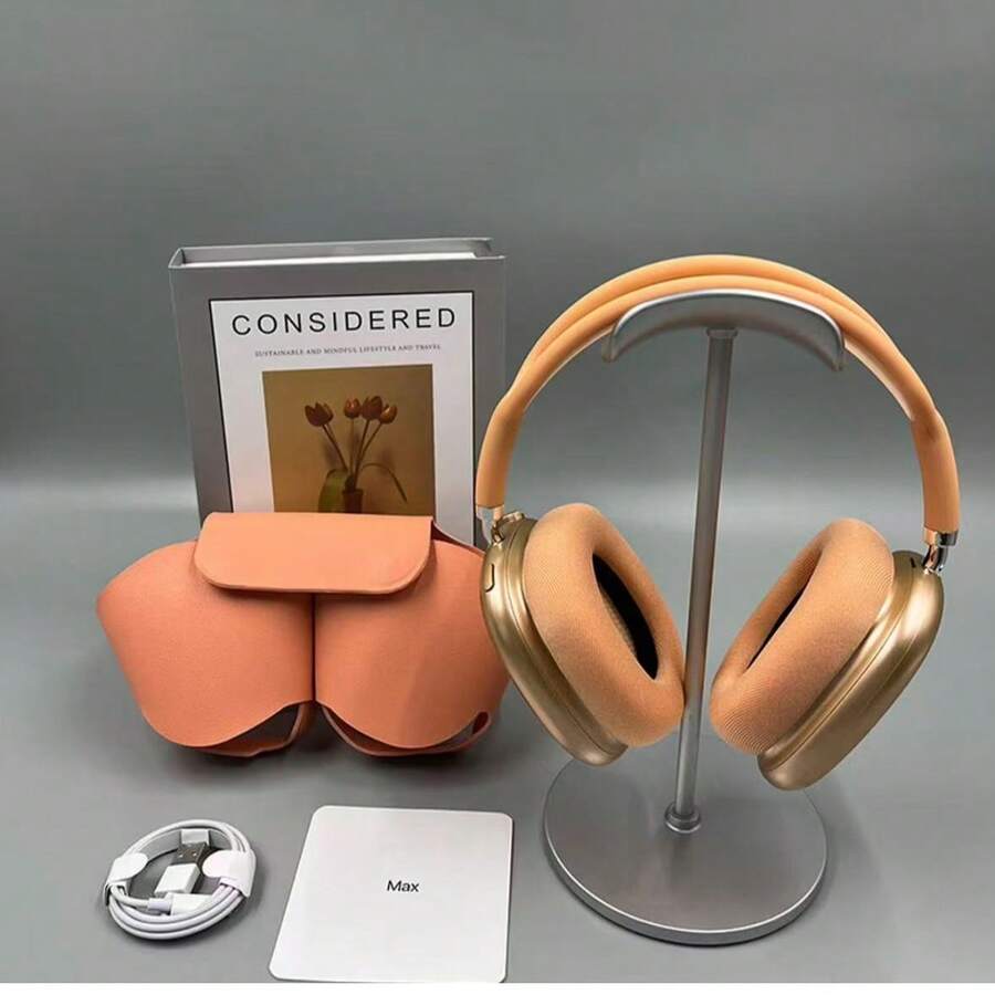 [BeatBay]MAXPRO5 High-End Over-Ear Headphones, Detachable Magnetic Ear Cups, Bluetooth Function, Ultra-High Sound Quality Full-Package Headphones, Including Headphone Cases And C-Shaped Charging Cables - 珊瑚橙 - 查看 1