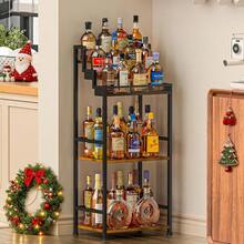 Trapezoidal Liquor Cabinet Bar For Home, Stepped Wine Rack Freestanding Floor, Corner Syrup & Whiskey Stand, Large-Capacity Alcohol Bottle Storage Display Shelf Living Room, Patent Pending - With Open Shelf - View 7