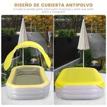 CYPNAlberca Inflable Piscina Familiar Cubierta Inflable para Piscina 260x160x60cm Piscina Hinchable 3 Niveles Rectangular Alberca para Niños Adultos Grandes para Patio y Exterior Exterior JardínFashion - 222582361 - Ver 4