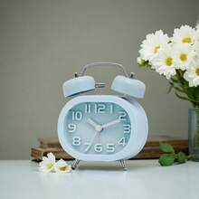 Cartoon Bell Small Alarm Clock, Student Bedside Electronic Digital Clock, 3D Lettering Silent Quartz Pointer Clock - Multicolor - View 9