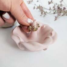 1pc DIY Clay Mold Flower Rose Ring Holder Dish Plaster Cement Resin Jewelry Mold, Suitable For DIY Crafts, Valentine's Day Gifts, Jewelry Ring Organizer Tray Making - Silicone Mold - View 8