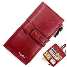 Women Wallets Fashion Large Capacity Long PU Leather Top Quality Card Holder Classic Female Zipper Purse Women - màu xanh lá - Xem 2